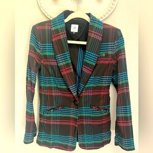 CAbi Multicolor Plaid Blazer